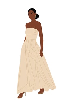 An illustration of a woman in a wedding dress vector