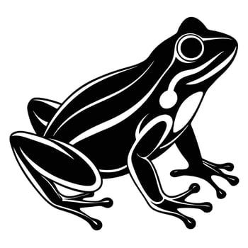 a black and white illustration of a frog vector