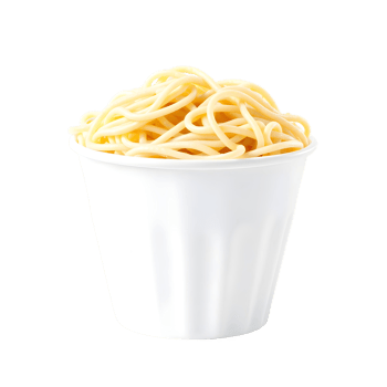 A white cup filled with spaghetti png