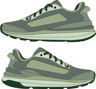Shoe Shoes outline drawing symbol icon, Sneakers color full, Hand drawn shoes full color. Sneakers in flat style. fashion shoes vector