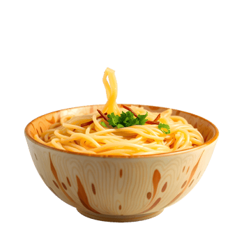 A bowl of spaghetti with a fork on top png