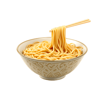 A bowl of noodles with chopsticks on a black background png