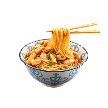 A bowl of noodles with chopsticks on top png