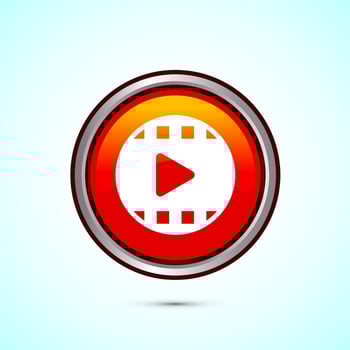 icon design illustration. camera icon, camera symbol, movie sign, Orange Color Round Button Design vector