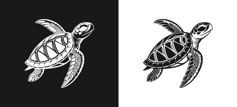 Turtle shadow illustration concept. vector
