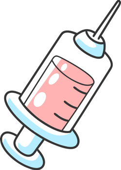 Medical illustration of a disposable plastic syringe in pastel colors png