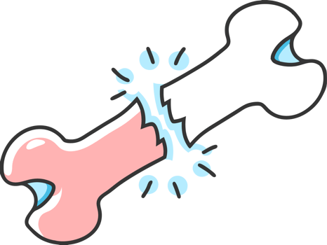 Illustration of a broken bone png
