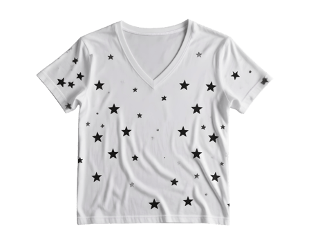 A white t - shirt with black stars on it png