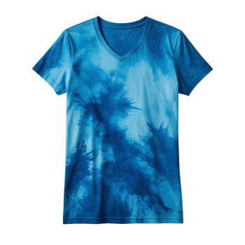 A women's tie dye t - shirt with blue and black png