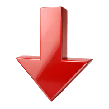 Clean and Modern Down Arrow with Transparent Background for UI and Graphics png