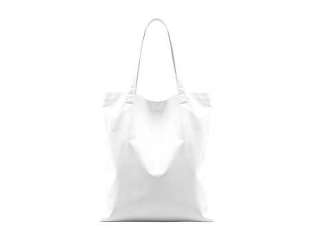 A white tote bag on a black background png