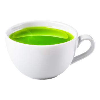 Freshly Brewed Green Tea in a White Ceramic Cup png