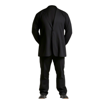 Headless Businessman in Black Suit Standing with Arms Crossed png