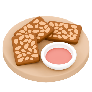 3D illustration of tempe with sauce a typical Indonesian food png