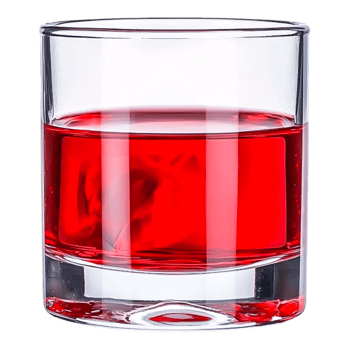 Refreshing Red Drink in a Clear Glass with Ice Cubes png