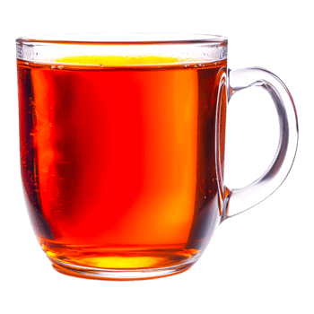 Hot Tea in Clear Glass Cup png