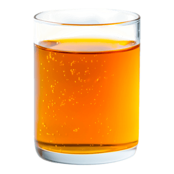 Refreshing Glass of Carbonated Orange Beverage with Bubbles png