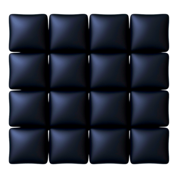 Dark Textured Square Cushions in a Patterned Grid Arrangement png
