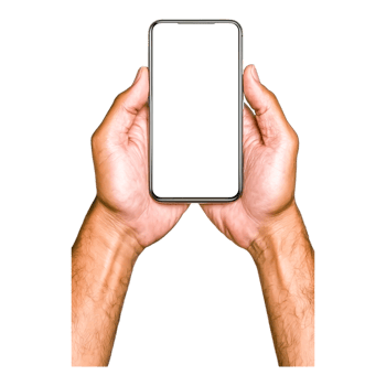 Hands Holding Modern Smartphone with Blank Screen for Display png