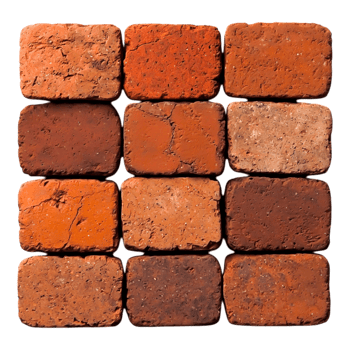 Textured Clay Tiles in Various Shades of Brown and Red Colors png