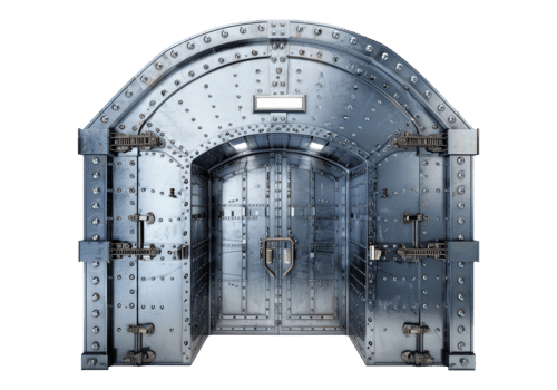 vaulted metal bank door. png