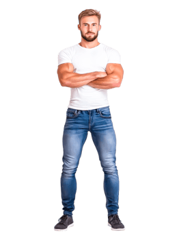 Confident Young Man in Casual Outfit Posing Against png