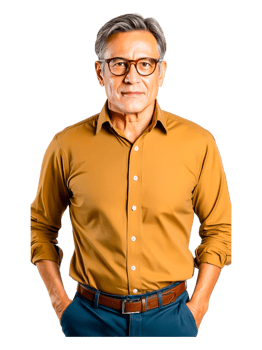 Mature Businessman in Casual Attire with Confident Expression png