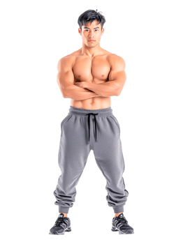 Athletic Young Man Standing Confidently in Sportswear png