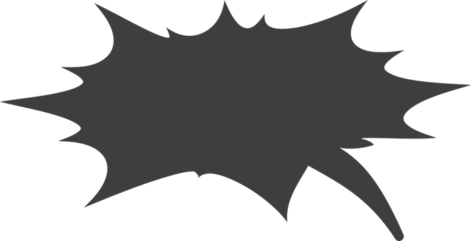 Comic speech bubble. Cartoon manga frame with bomb explosion effect. Boom clouds silhouette for text. Box for sale banner. png