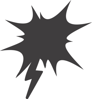 Comic speech bubble. Cartoon manga frame with bomb explosion effect. Boom clouds silhouette for text. Surprise box png
