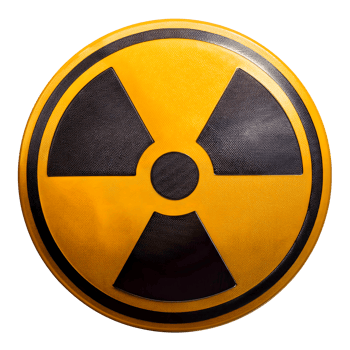 Radiation sign in yellow, warn workers, scientists and the public of the presence of radioactive material. png