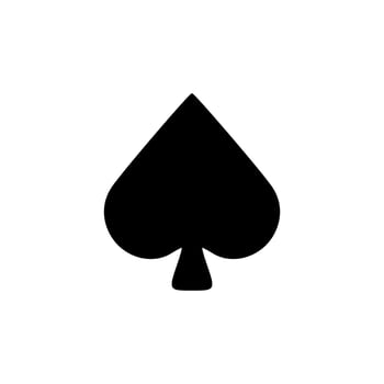 A black and white icon of a spade card vector
