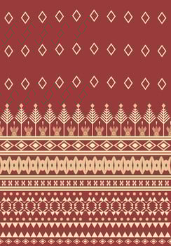 Vintage red and yellow abstract geometric Ethnic pattern. vector