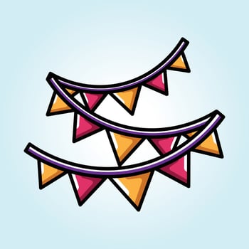 Colorful Party Bunting Flags Festive Celebration Decoration vector