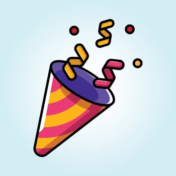 Party Popper Confetti Celebration Design Festive Fun Colorful Illustration vector