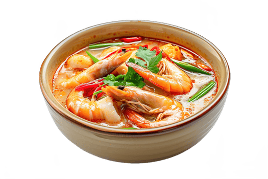 Delicious Tom Yum Soup with Shrimp Spicy Thai Cuisine png