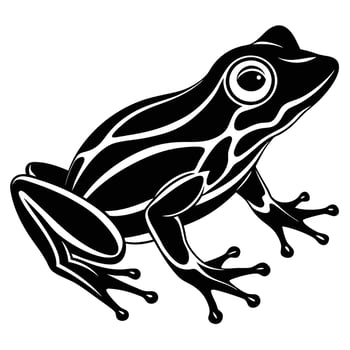a black and white illustration of a frog vector