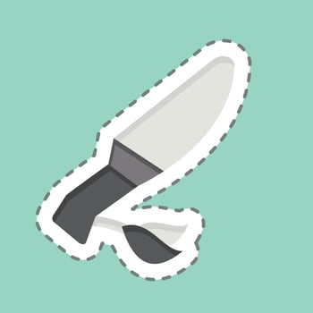 Sticker line cut Knife. related to Native American symbol. design editable vector
