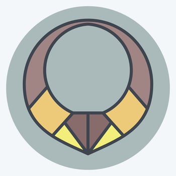 Icon Neklace. related to Native American symbol. color mate style. design editable vector