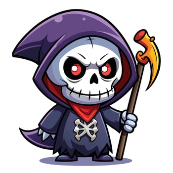 cartoon grim reaper holding a scythe vector