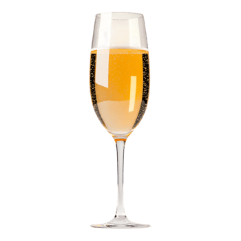 Elegant Champagne Glass Filled with Sparkling Golden Drink png