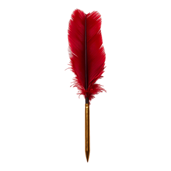 Elegant Red Feather Quill Pen Elicits Creativity and Inspiration png