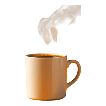 Coffee Cup with Steam Rising in Minimalist Style png