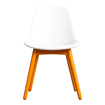 Modern White Chair with Wooden Legs for Contemporary Design Spaces png