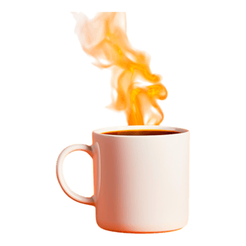 White Coffee Mug with Steam of Hot Beverage png