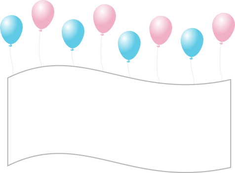Pink and blue balloon color banner png