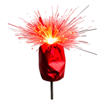 Bright Red Sparkler with Explosive Fireworks Effect in Darkness png