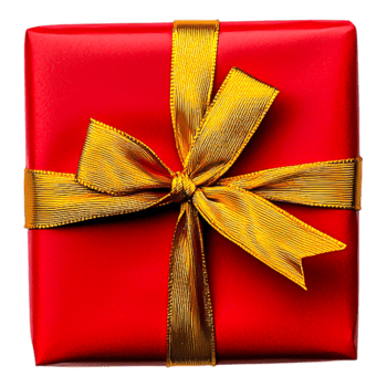 Bright Red Gift Box Tied with Golden Ribbon for Special Occasions png