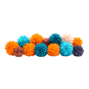 Colorful Pom Poms Arrangement for Craft Projects png