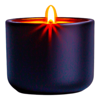 Single Flickering Candle in Dark Container with Warm Glow png